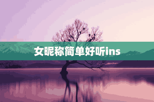 女昵称简单好听ins